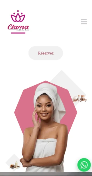 Le site du salon Clama Jolie sur téléphone