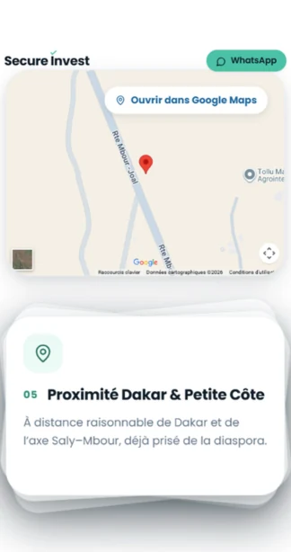 La landing page Secure Invest sur téléphone